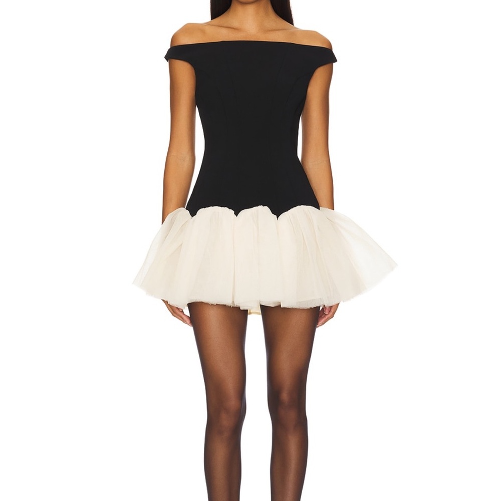 Alix Mini Dress in Black and Vanilla